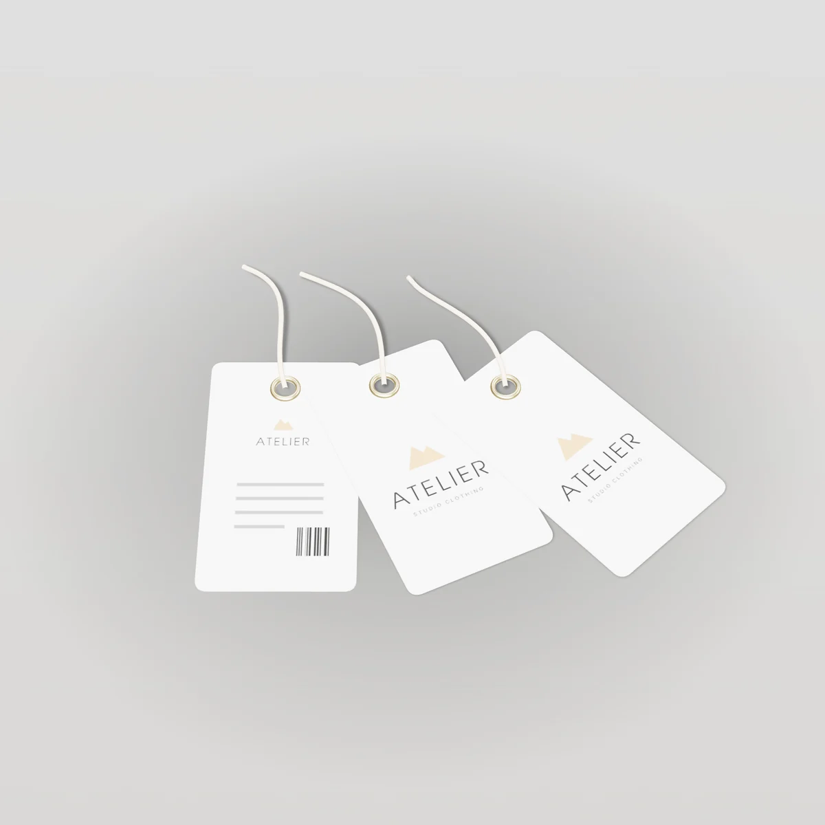 Custom Hang Tags concept: Atelier design, studio clothing