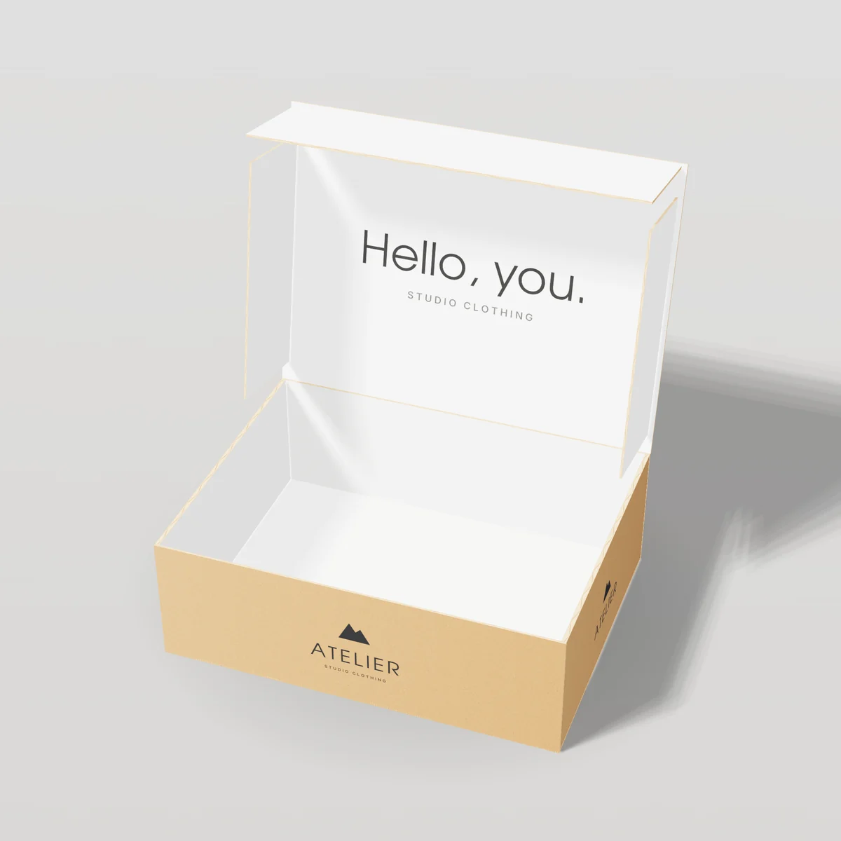 Mailer Boxes concept: Atelier design, studio clothing