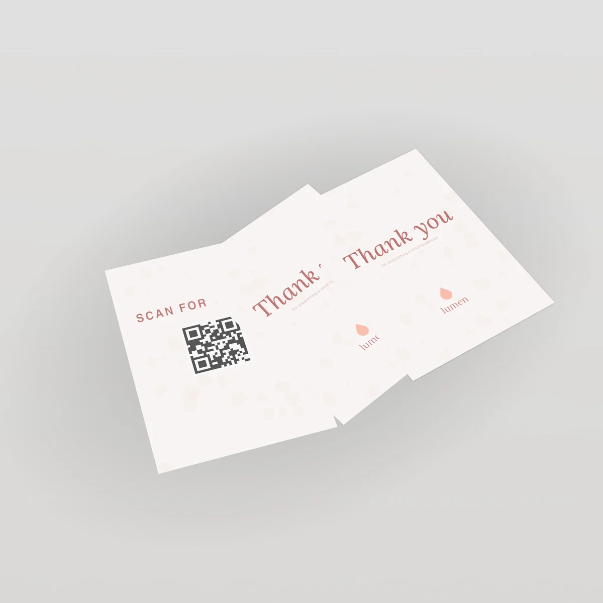 Thank You Cards & Inserts concept: Lumen design, radiance serum