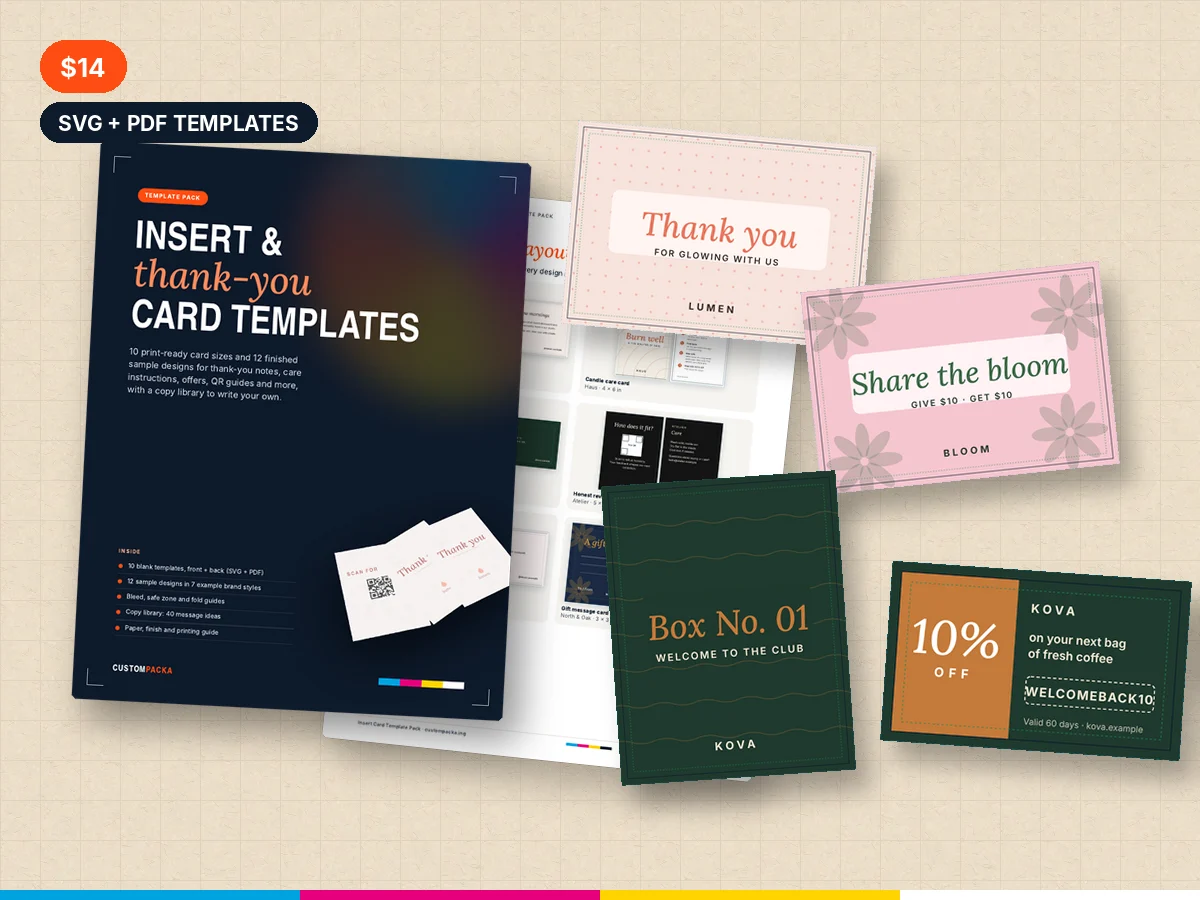 Insert & Thank-You Card Template Pack preview