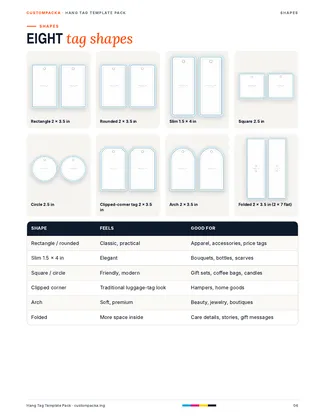 Hang Tag Template Pack: Guide · page 4