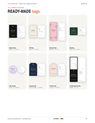 Hang Tag Template Pack: Guide · page 5