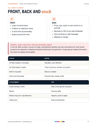 Hang Tag Template Pack: Guide · page 7