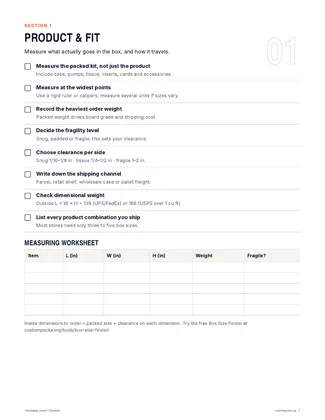 Packaging Launch Checklist: PDF · page 3