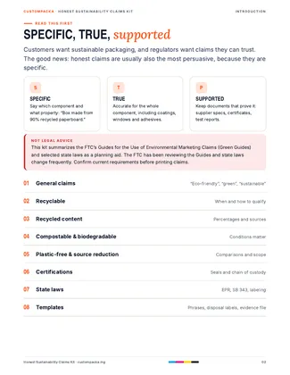Honest Sustainability Claims Kit: PDF · page 2